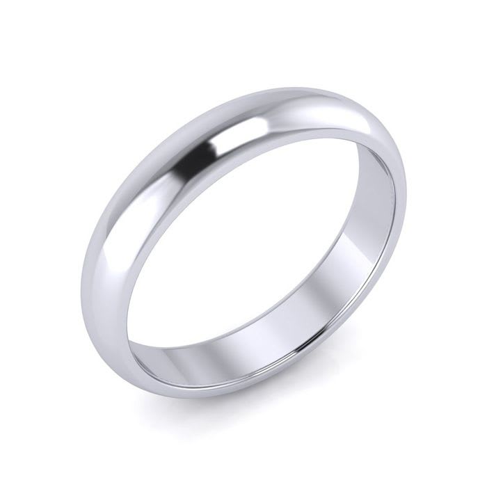 Platinum 4MM Comfort Fit Ladies and Mens Wedding Band, Size 8.5