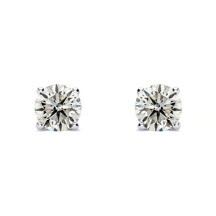 1/4 Carat Diamond Stud Earrings In 14 Karat White Gold. Incredible Deal!
