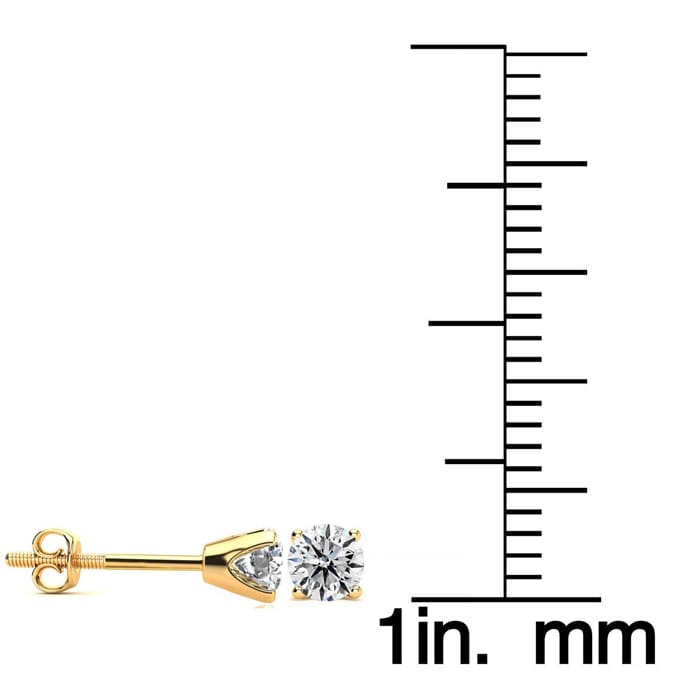 1/4 Carat Diamond Stud Earrings In 14 Karat Yellow Gold. Incredible Price!