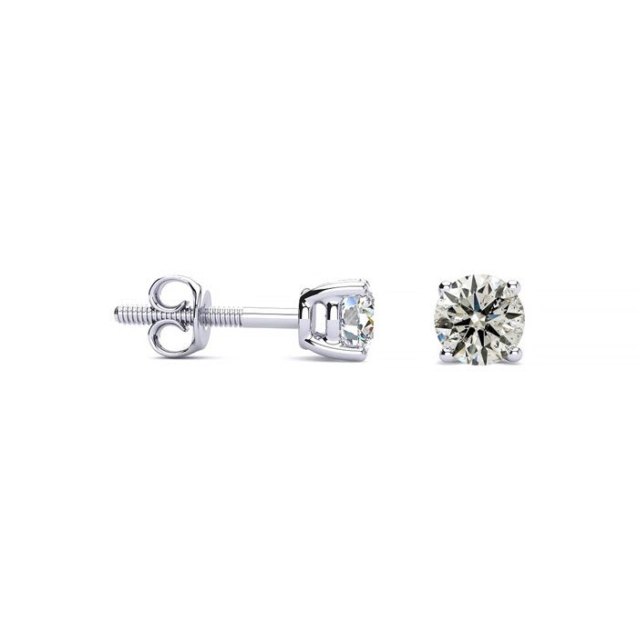 1/3 Carat Diamond Stud Earrings In 14 Karat White Gold