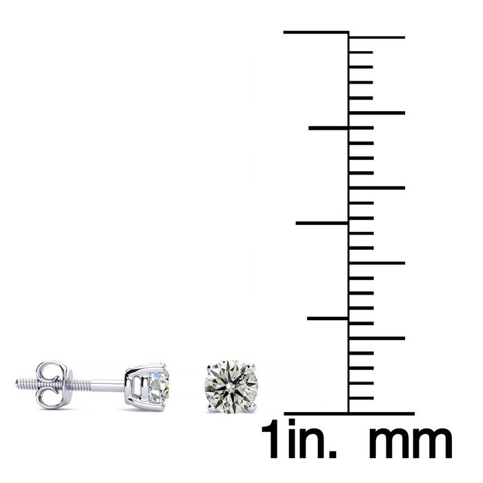 1/3 Carat Diamond Stud Earrings In 14 Karat White Gold