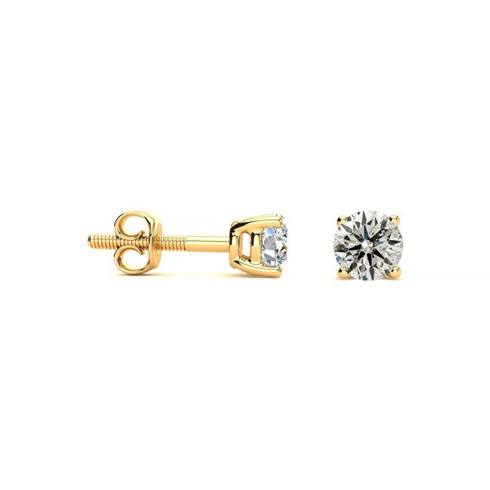 1/3 Carat Diamond Stud Earrings In 14 Karat Yellow Gold