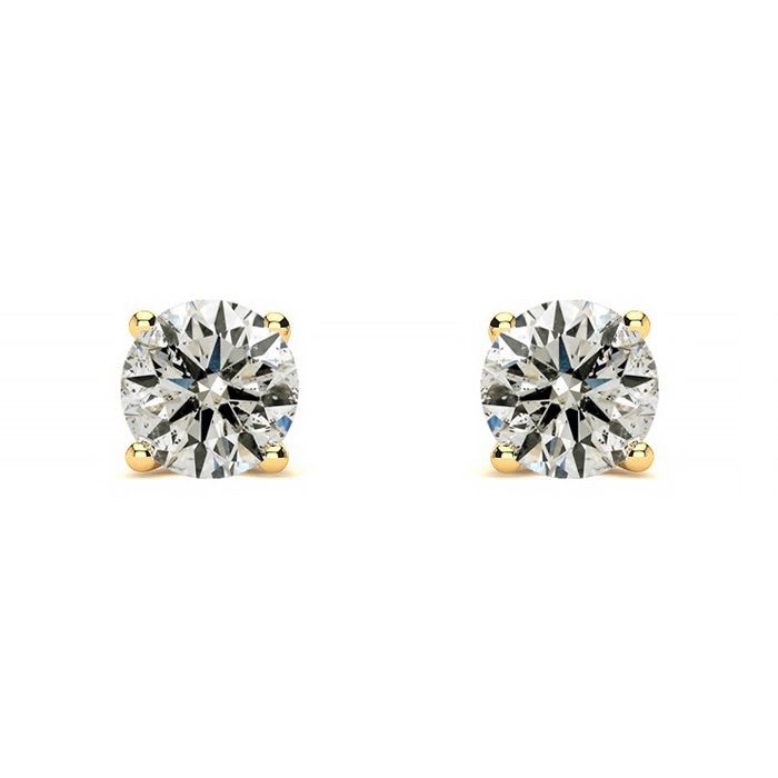 1/3 Carat Diamond Stud Earrings In 14 Karat Yellow Gold