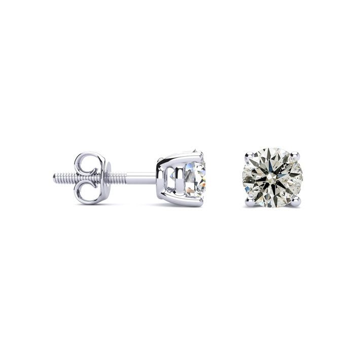 1 Carat Diamond Stud Earrings In 14 Karat White Gold