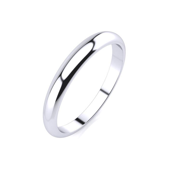 10K White Gold 3MM Heavy Tapered Ladies and Mens Wedding Band, Size 5.5
