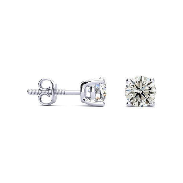 1 1/4 Carat Diamond Stud Earrings In 14 Karat White Gold