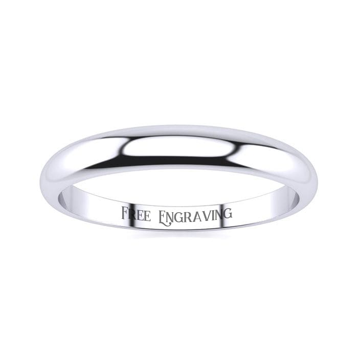 Wedding Bands 18k White Gold 3mm Heavy Tapered Ladies And Mens Wedding Band Size 16 Free Engraving Superjeweler