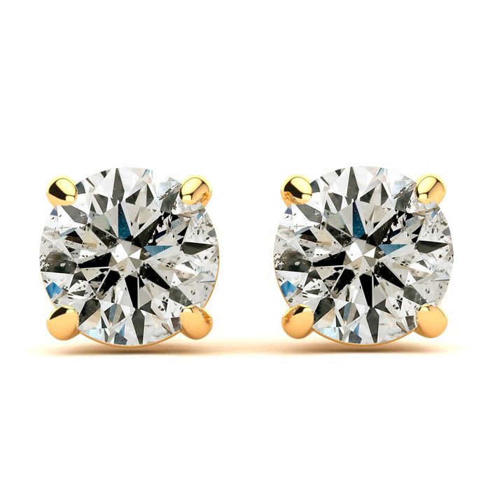 1/2 Carat Diamond Stud Earrings In 14 Karat Yellow Gold Featured on Dr. Phil