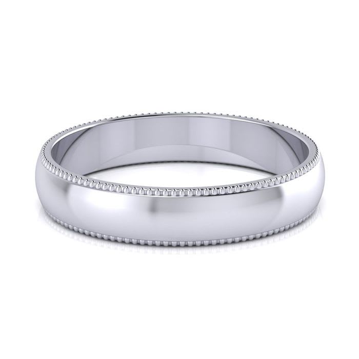 Super Jeweler Men Accessories Jewelry Rings 14K 5.6 g 4MM Comfort Fit Milgrain Ladies & Mens Wedding Band 
