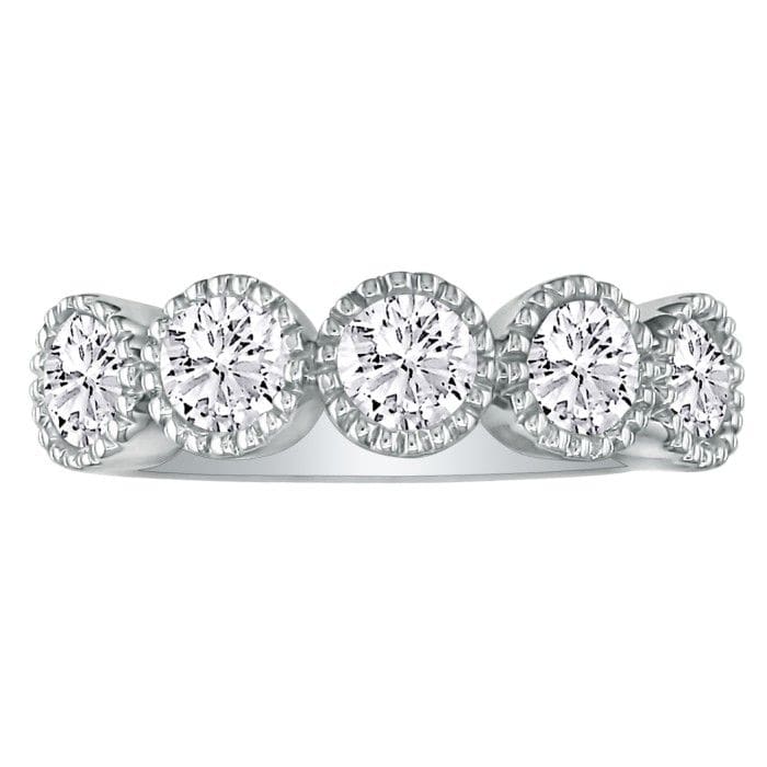 Five Diamond Wedding Band In Platinum