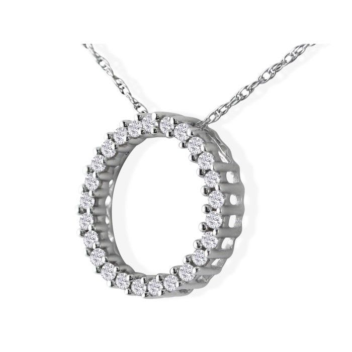 Sweet and Sparkly 1/10ct Circle Diamond Pendant in White Gold