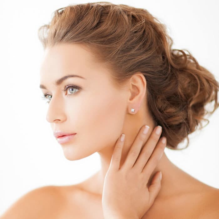 Our Finest 1/4ct Princess Diamond Stud Earrings in 14k White Gold