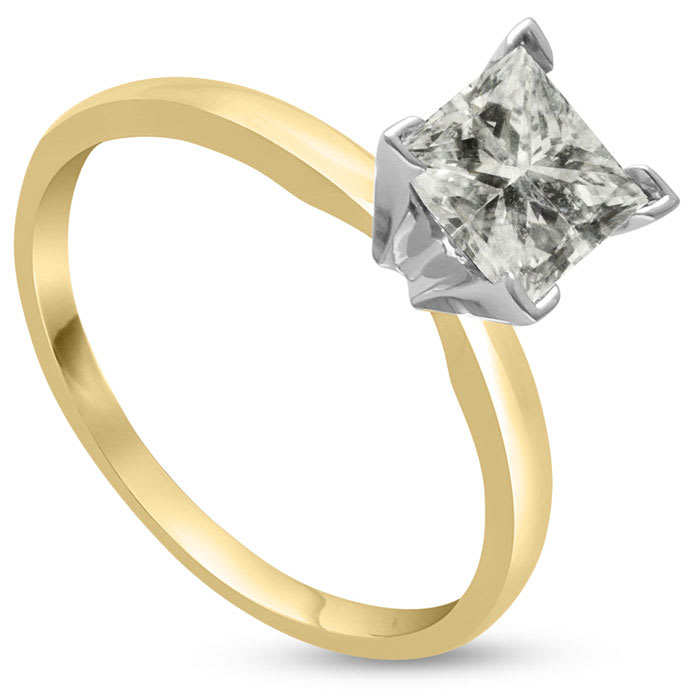 CUSTOM 1 Carat RADIANT Cut Diamond Solitaire Engagement Ring In 14 Karat Yellow Gold