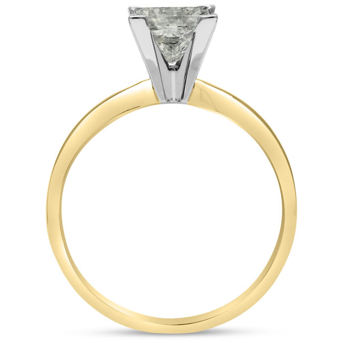 CUSTOM 1 Carat RADIANT Cut Diamond Solitaire Engagement Ring In 14 Karat Yellow Gold