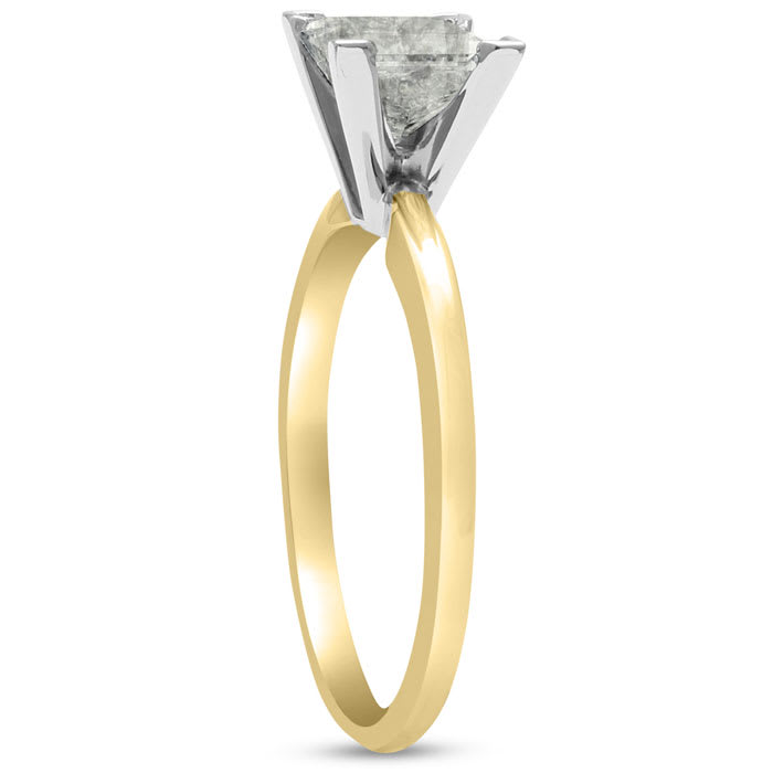 CUSTOM 1 Carat RADIANT Cut Diamond Solitaire Engagement Ring In 14 Karat Yellow Gold