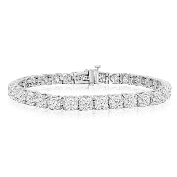 9 1/2 Carat Diamond Tennis Bracelet In 14 Karat White Gold, 6 Inches
