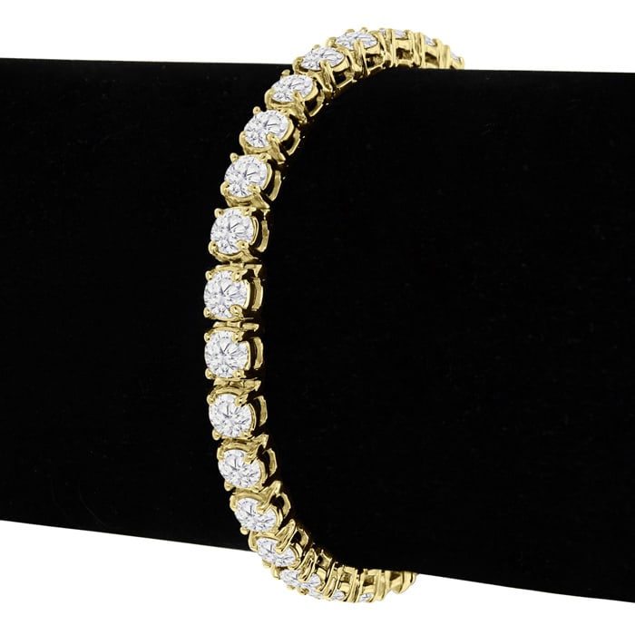 9 1/2 Carat Diamond Tennis Bracelet In 14 Karat Yellow Gold, 6 Inches