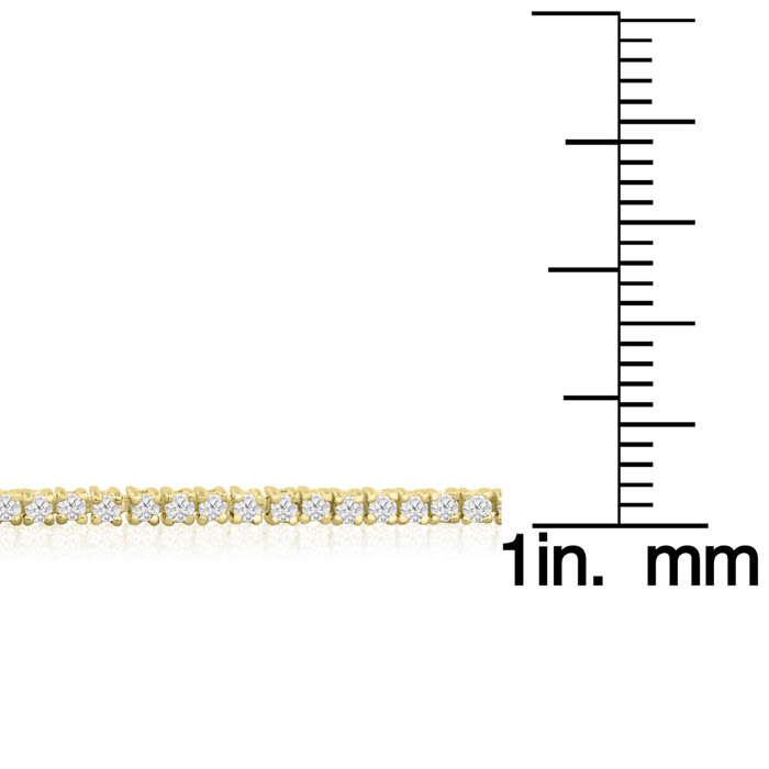 2 1/2 Carat Diamond Tennis Bracelet In 10 Karat Yellow Gold, 9 Inches