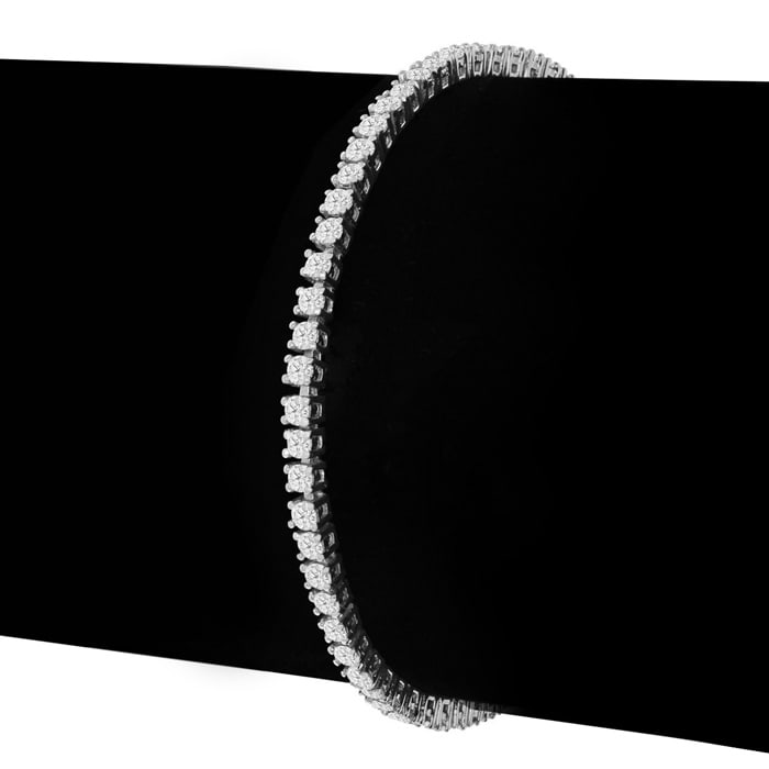 4 Carat Diamond Tennis Bracelet In 14 Karat White Gold, 7 Inches. Incredible Price. Very Popular Bracelet!