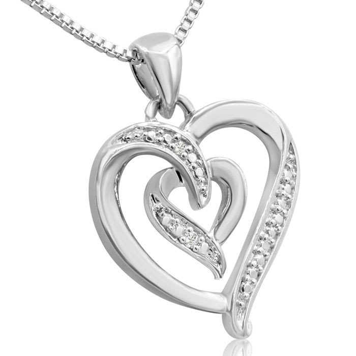 Diamond Accent Heart Necklace, 18 Inches