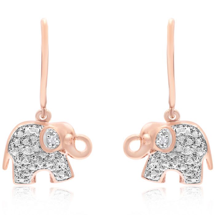 Rose gold hotsell elephant earrings