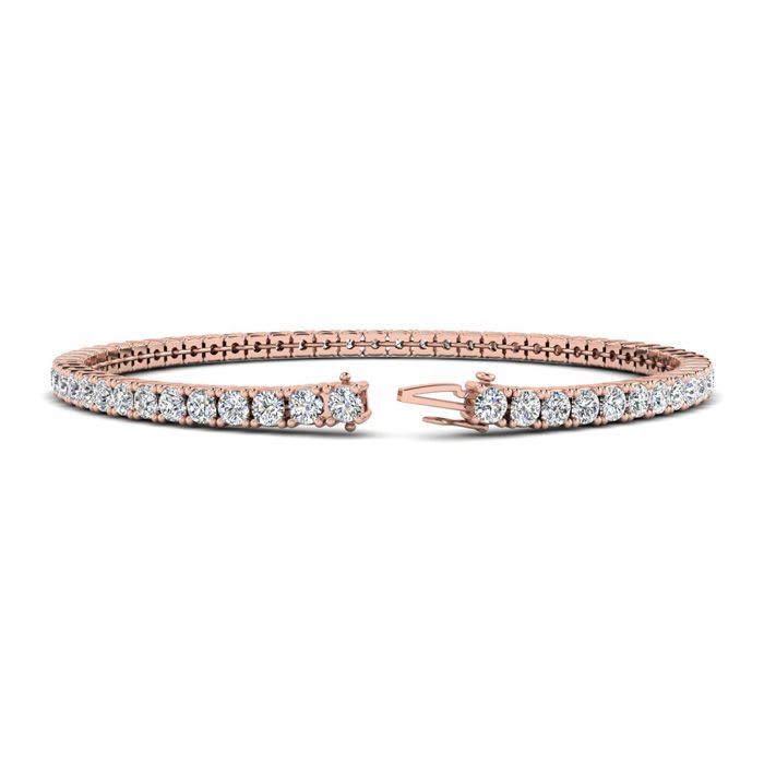 3 Carat Diamond Tennis Bracelet In 14 Karat Rose Gold, 7 Inches