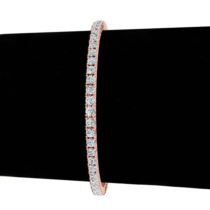 3 Carat Diamond Tennis Bracelet In 14 Karat Rose Gold, 7 Inches