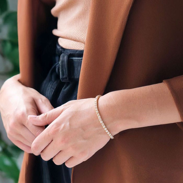 3 Carat Diamond Tennis Bracelet In 14 Karat Rose Gold, 7 Inches