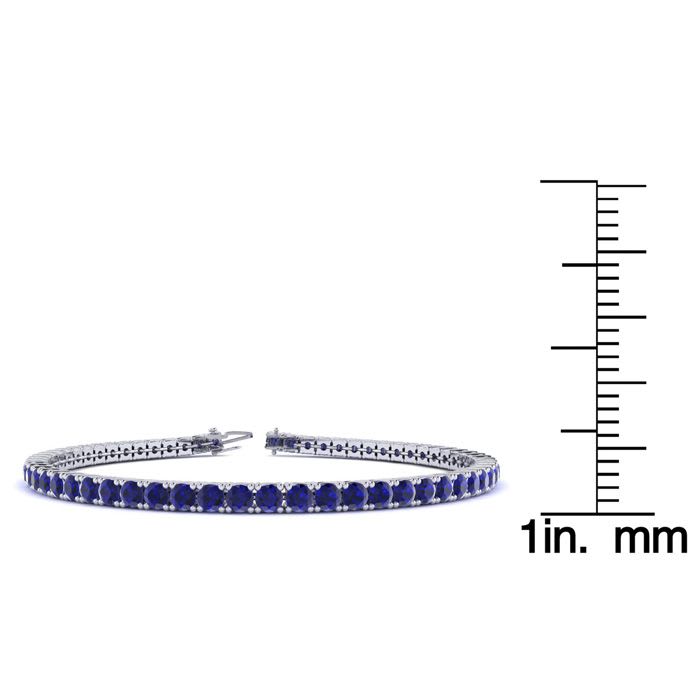 5 Carat Sapphire Tennis Bracelet In 14 Karat White Gold, 9 Inches