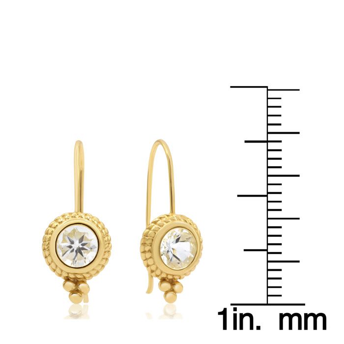 Aquamarine Earrings: Aquamarine Jewelry: 1 3/4 Carat Aquamarine Dangle Earrings With Rope Detail In 14K Yellow Gold Over Sterling Silver