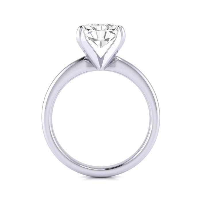 2 1/2ct Radiant Cut Diamond Solitaire Engagement Ring In 14K White Gold