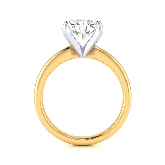 2 1/2ct Radiant Cut Diamond Solitaire Engagement Ring In 14K Yellow Gold