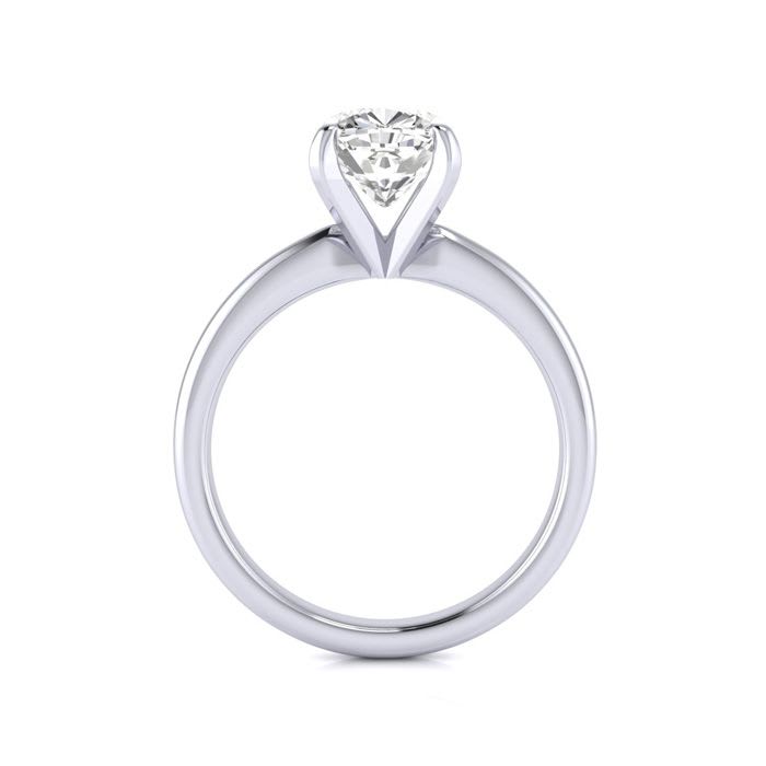 2ct Cushion Cut Diamond Solitaire Engagement Ring In 14K White Gold
