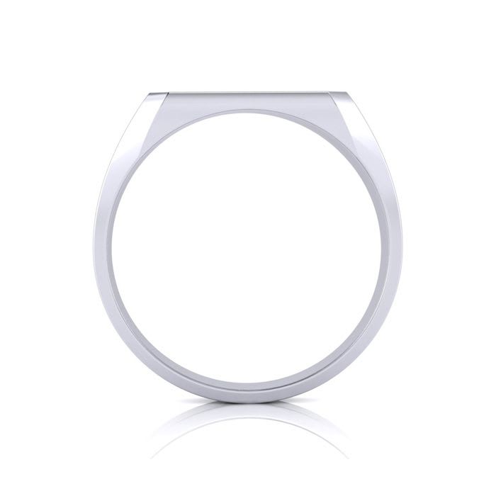 14K White Gold Mens Octagon Signet Ring