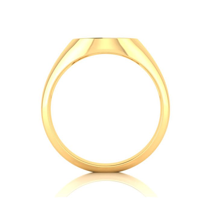 14K Yellow Gold Mens Oval Signet Ring