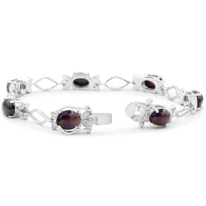 5-1/2 Carat Black Opal Bracelet.  Black Opals Are Oh-So-Rare and So Beautiful!  Grab This Deal!