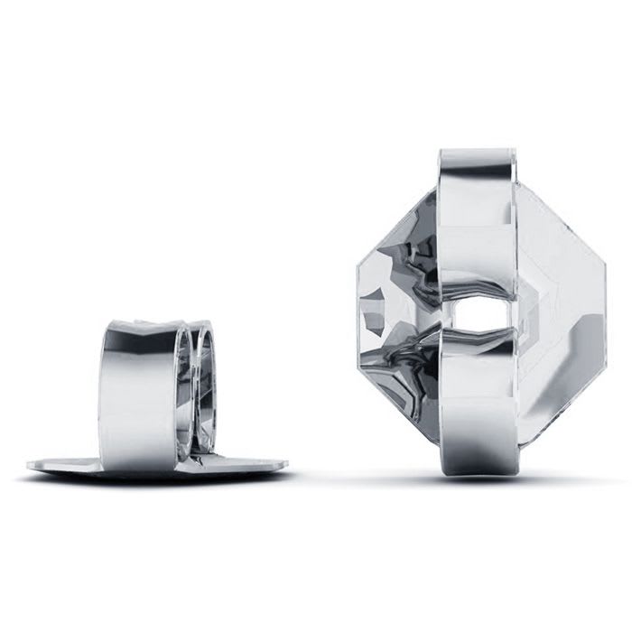 10 Karat White Gold Butterfly Earring Backs, 1 Pair