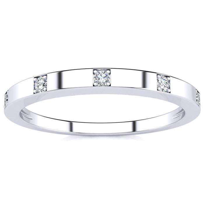 .05ct Five Diamond Wedding Band In 10K White Gold