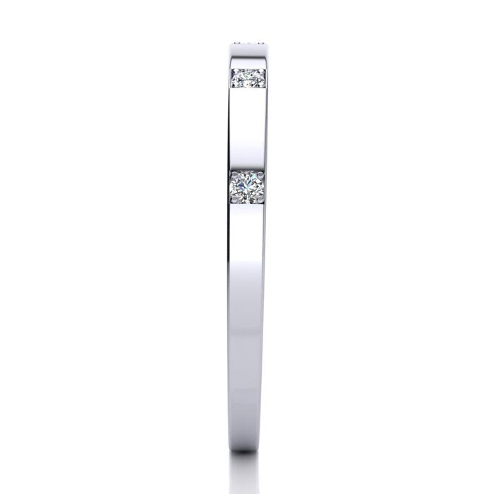 .05ct Five Diamond Wedding Band In 10K White Gold