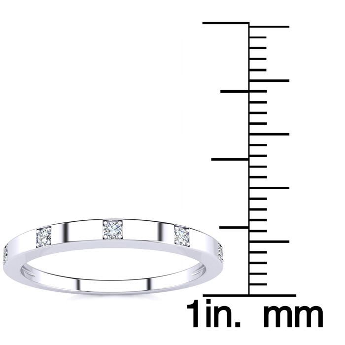 .05ct Five Diamond Wedding Band In 10K White Gold