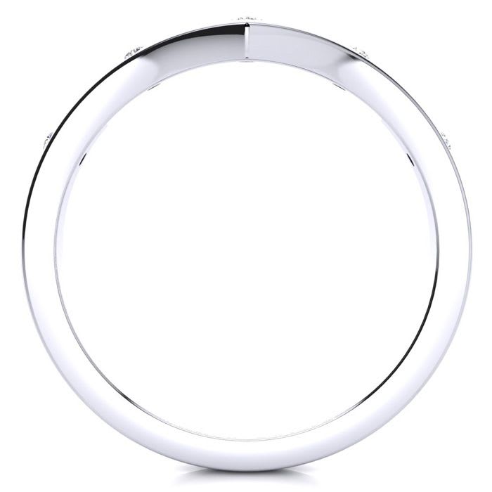 .05ct Five Diamond Bezel Set Wedding Band In 10K White Gold