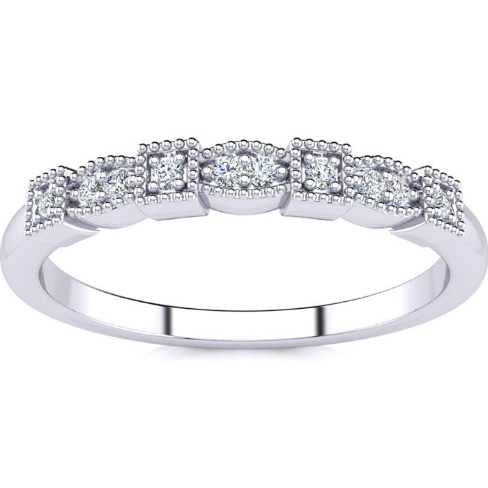 .05ct Ten Diamond Wedding Band In 10K White Gold