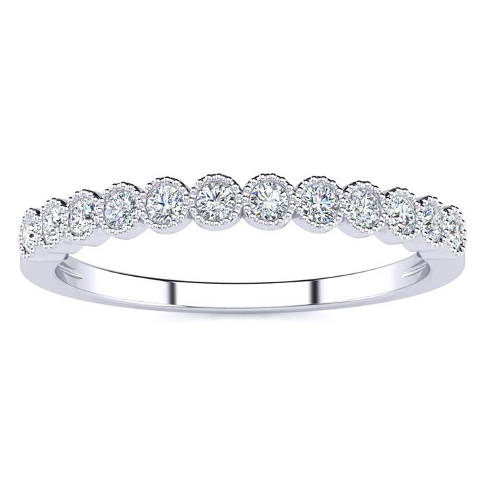 1/3ct Diamond Wedding Band In 10K White Gold