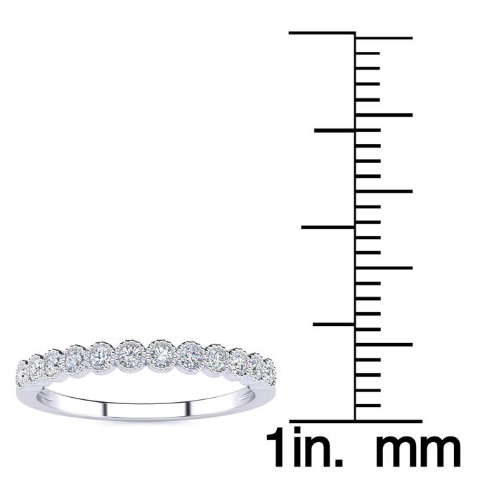 1/3ct Diamond Wedding Band In 10K White Gold