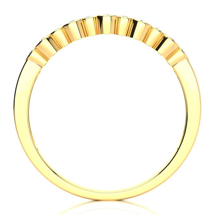 1/5ct Diamond Bezel Set Wedding Band In 10K Yellow Gold