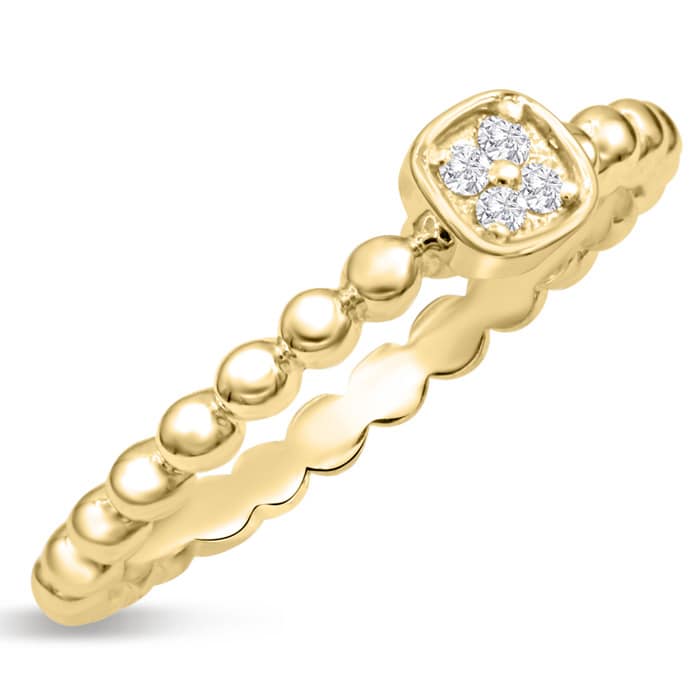 Modern Diamond Promise Ring In Yellow Gold