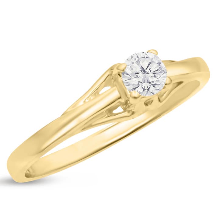 Diamond Solitaire Promise Ring In Yellow Gold