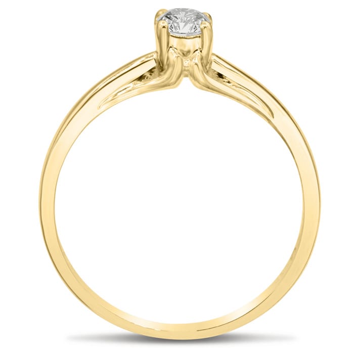 Diamond Solitaire Promise Ring In Yellow Gold