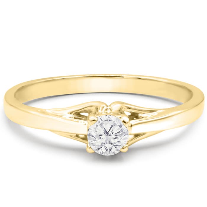 Diamond Solitaire Promise Ring In Yellow Gold