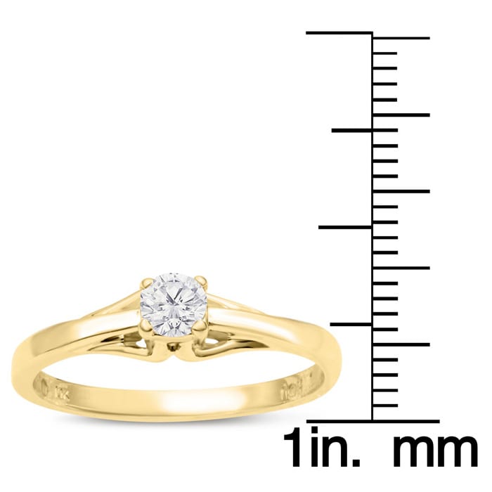 Diamond Solitaire Promise Ring In Yellow Gold